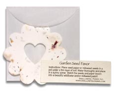 plantable paper seed favors for weddings or special events.