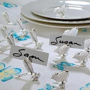 Silver Butterfly Dragonfly Place Card Holder Butterfly Theme Wedding