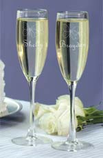 butterfly wishes toasting flutes wedding reception