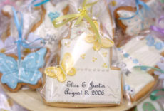 butterfly cookie favors cake favors wedding dress bridal shower favors