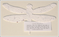 plantable dragonfly handmade seeded paper