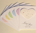 plantable paper favor heart and love shape