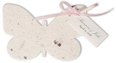 plantable butterfly seeded paper favor with ribbon and tag